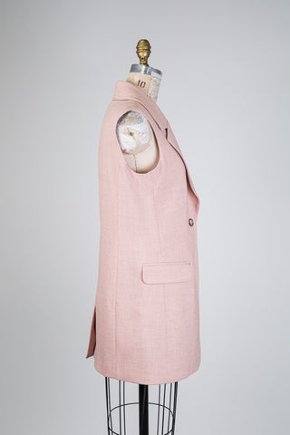Blazer sans manches rose chiné (4+10)