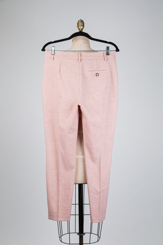 Pantalon cigarette rose chiné (4+6)