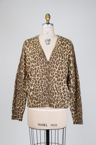 Cardigan en tricot léopard (XL)