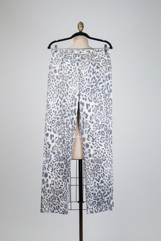Pantalon en denim léopard gris (4-6-10 à 16)