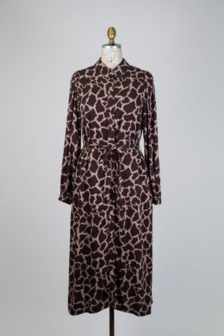 Brown animal print shirt dress (4 to 8)