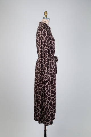 Brown animal print shirt dress (4 to 8)
