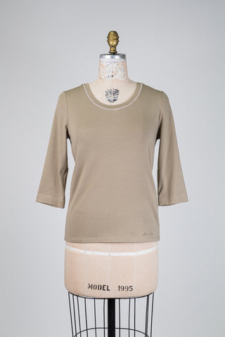 T-shirt sauge à col bijouté (XS/S)