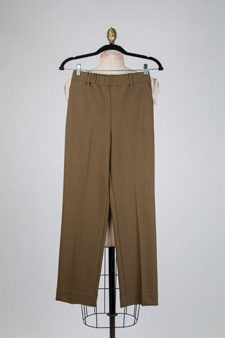 Olive green stretch tailored trousers (XXS/XS)