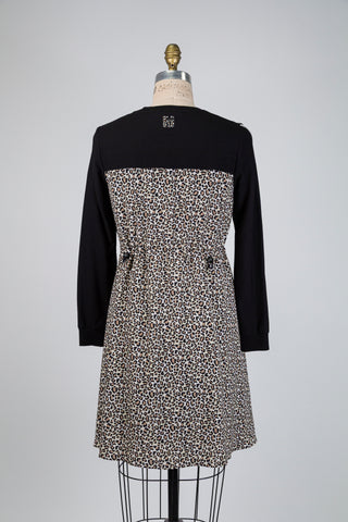 Robe confo noire à léopard surprise (XXS/XS-M/L)