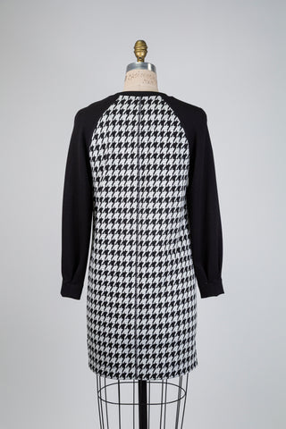 Black houndstooth print dress (XXS to S)