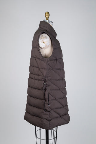 Veste matelassée sans manches taupe (L)