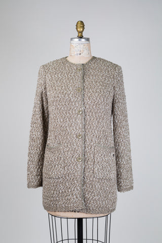 Veste sable argenté façon Chanel (XS à M)