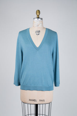 Lagoon blue V-neck jumper (10)