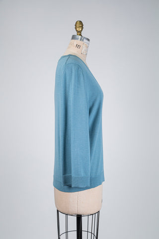 Lagoon blue V-neck jumper (10)