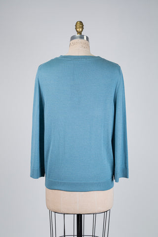 Lagoon blue V-neck jumper (10)