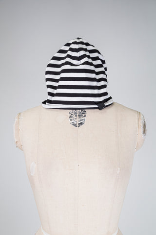 Black and white cotton beanie (OS)