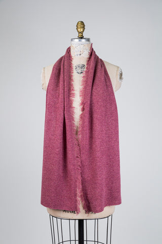 Foulard en cachemire rose chiné (TU)