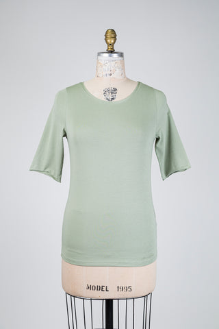 T-shirt en coton vert sauge (S à L)