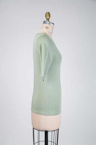 T-shirt en coton vert sauge (S à L)