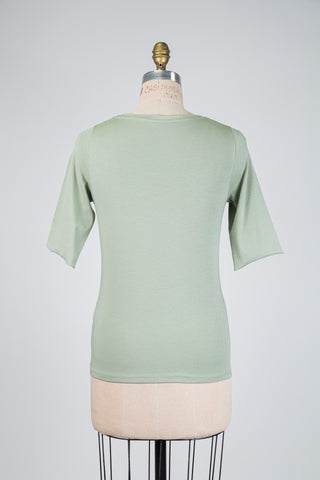 T-shirt en coton vert sauge (S à L)