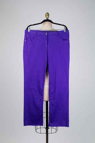 Pantalon stretch en coton violet (14)