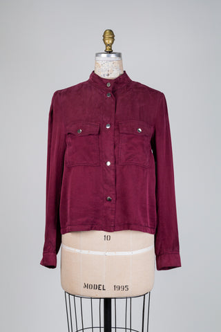Burgundy mandarin collar overshirt (6)