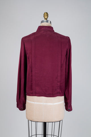 Burgundy mandarin collar overshirt (6)