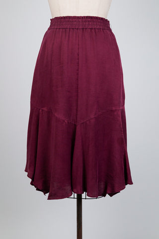 Burgundy skirt with a peach-skin feel (6)