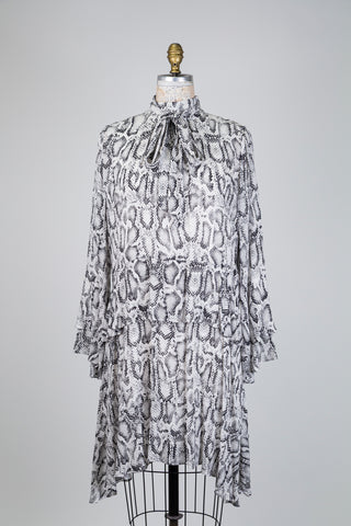 White and black python print dress (6)