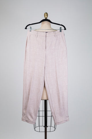Beige trousers with buttoned hem (6)
