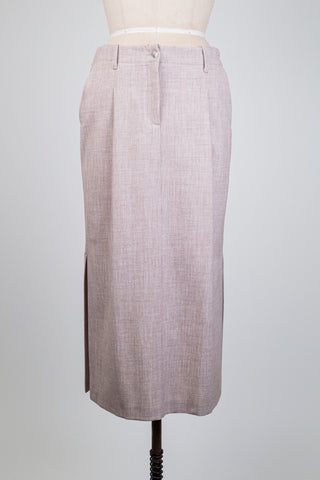 Jupe droite beige rosé (6)