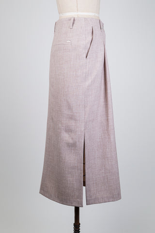 Jupe droite beige rosé (6)