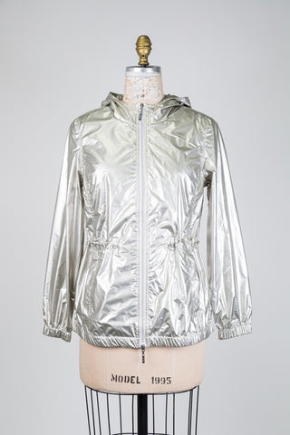 Metallic silver windbreaker (S+M)