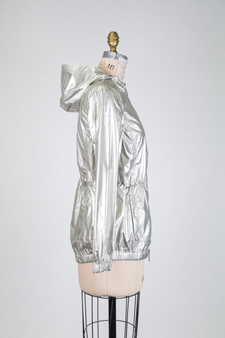 Metallic silver windbreaker (S+M)