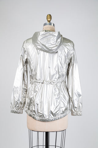 Metallic silver windbreaker (S+M)