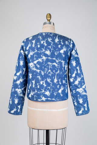 Reversible blue & cream tie-dye jacket (XS+S)