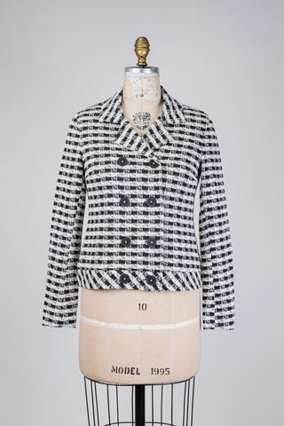 Cream tweed jacket with metallic threads (XS-M-L)