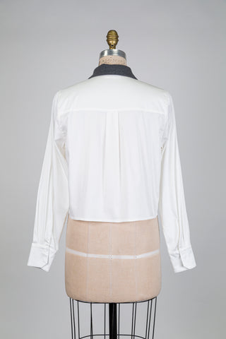 Chemisier blanc écourté à broderie (6)