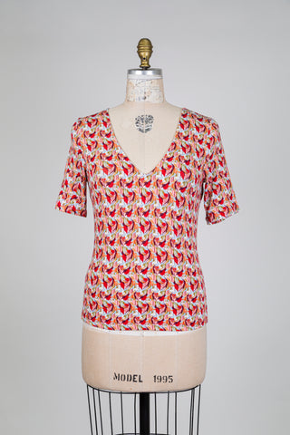 T-shirt à motif graphique multicolore (S)