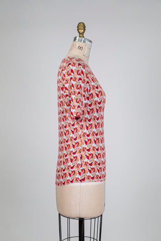 T-shirt à motif graphique multicolore (S)