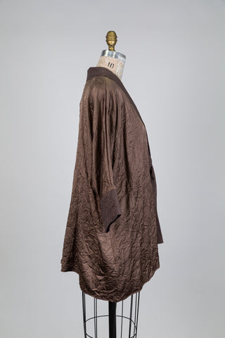 Veste duo de brun effet froissé (S+)