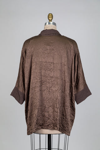 Veste duo de brun effet froissé (S+)