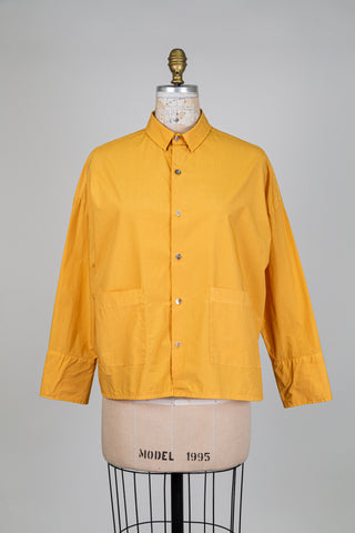 Yellow cotton shirt with 2 pockets (M)