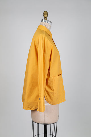 Yellow cotton shirt with 2 pockets (M)