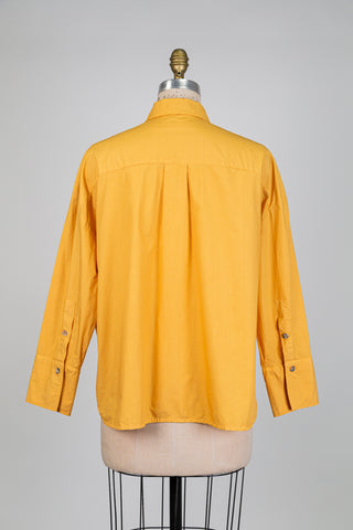 Yellow cotton shirt with 2 pockets (M)