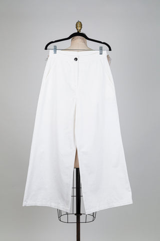 White wide leg cotton trousers (S)