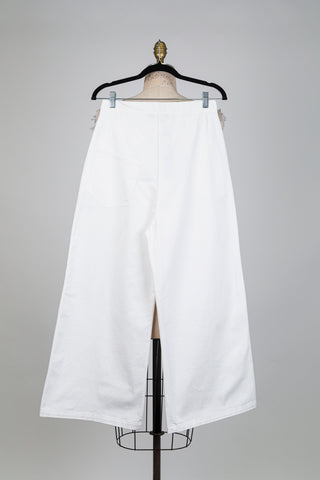 White wide leg cotton trousers (S)