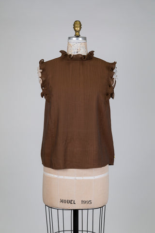 Haut brun à volants délicats (6)