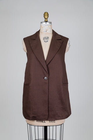 Blazer sans manches brun espresso (S+)