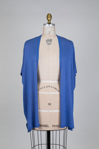 Cardigan léger bleu subtilement scintillant (TU)