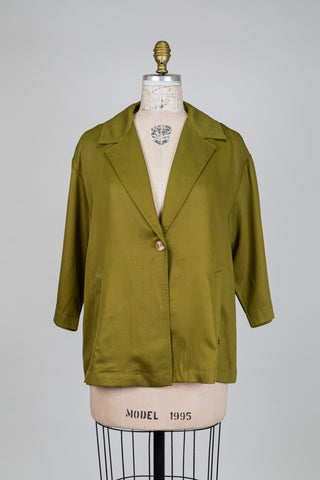 Veste fluide kaki à col tailleur (S)