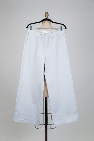 Soft blue wide-leg cotton trousers (M)