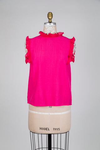 Haut fuchsia à volants délicats (6)