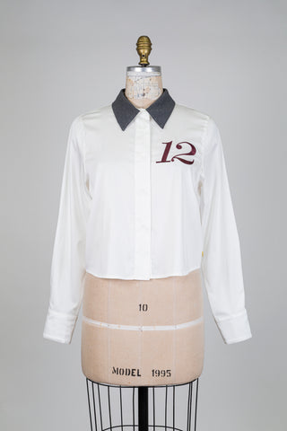 Chemisier blanc écourté à broderie (6)